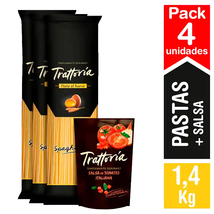 Trattoria Pack Spaghetti 5 X + Salsa 200 G