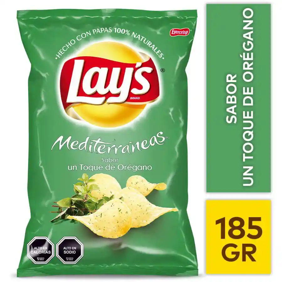 Lays Papas Fritas Mediterraneas Con Oregano