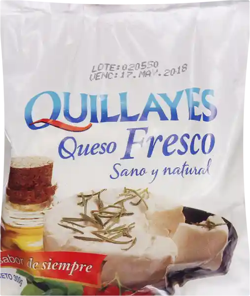 Queso Quillayes Fresco C/Sal 300Gr