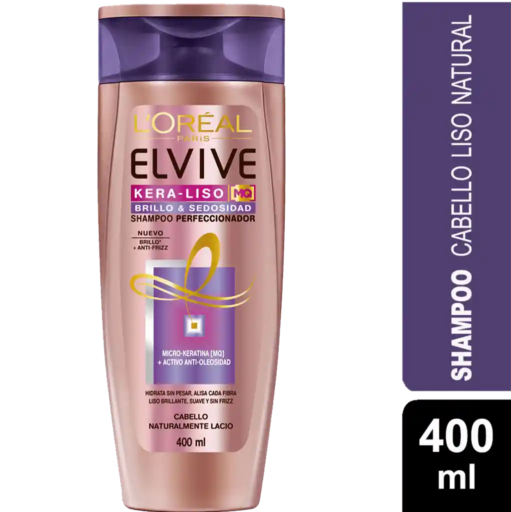 Loreal Paris-Elvive Shampoo Kera Liso Brillo Sedosidad