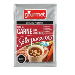 Gourmet Sopa de Carne con Crutones Sólo para Uno