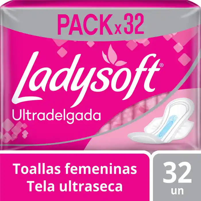 Ladysoft Toallita Femenina Ultra Malla Con Alas