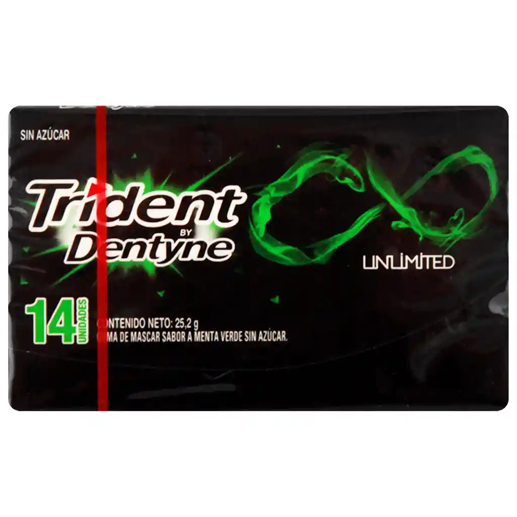 Trident Chicle Unlimited Menta Verde