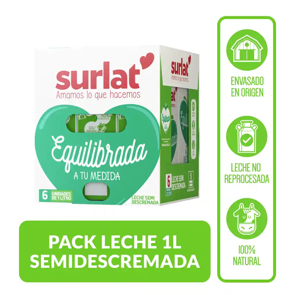 Surlat Leche Semi Descremada Con Tapa