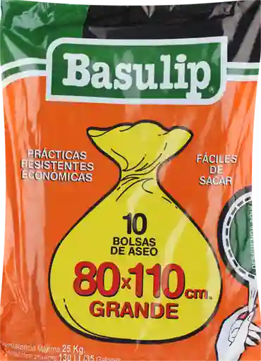 Basulip Bolsa Basura 80X110Cm 10 Un