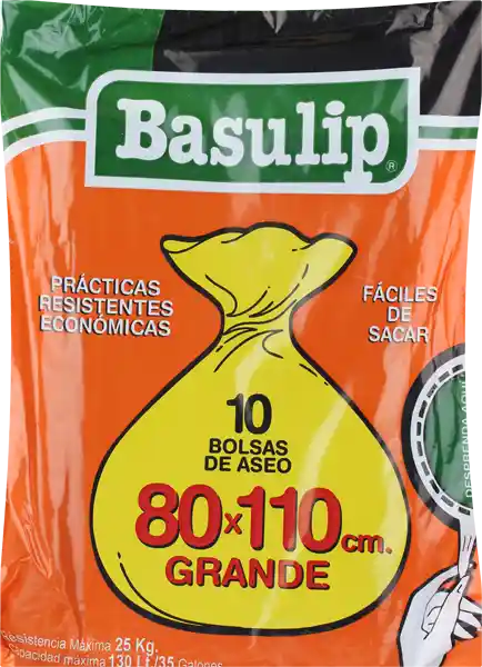 Basulip Bolsa Basura 80X110Cm 10 Un