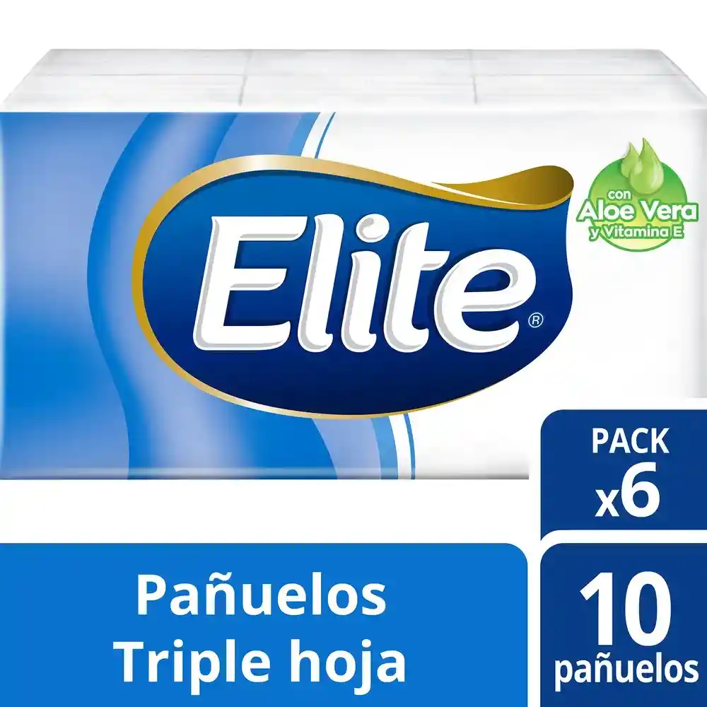 Elite Pañuelo Triple Hoja Con Aloe Vera y Vitamina E