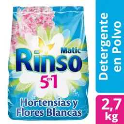 Rinso Detergente en Polvo Matic 5 en 1 Hortensias y Flores Blancas