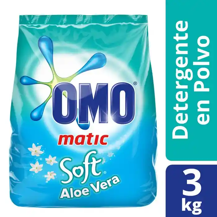 Omo Detergente para Ropa en Polvo Matic Soft con Aloe Vera