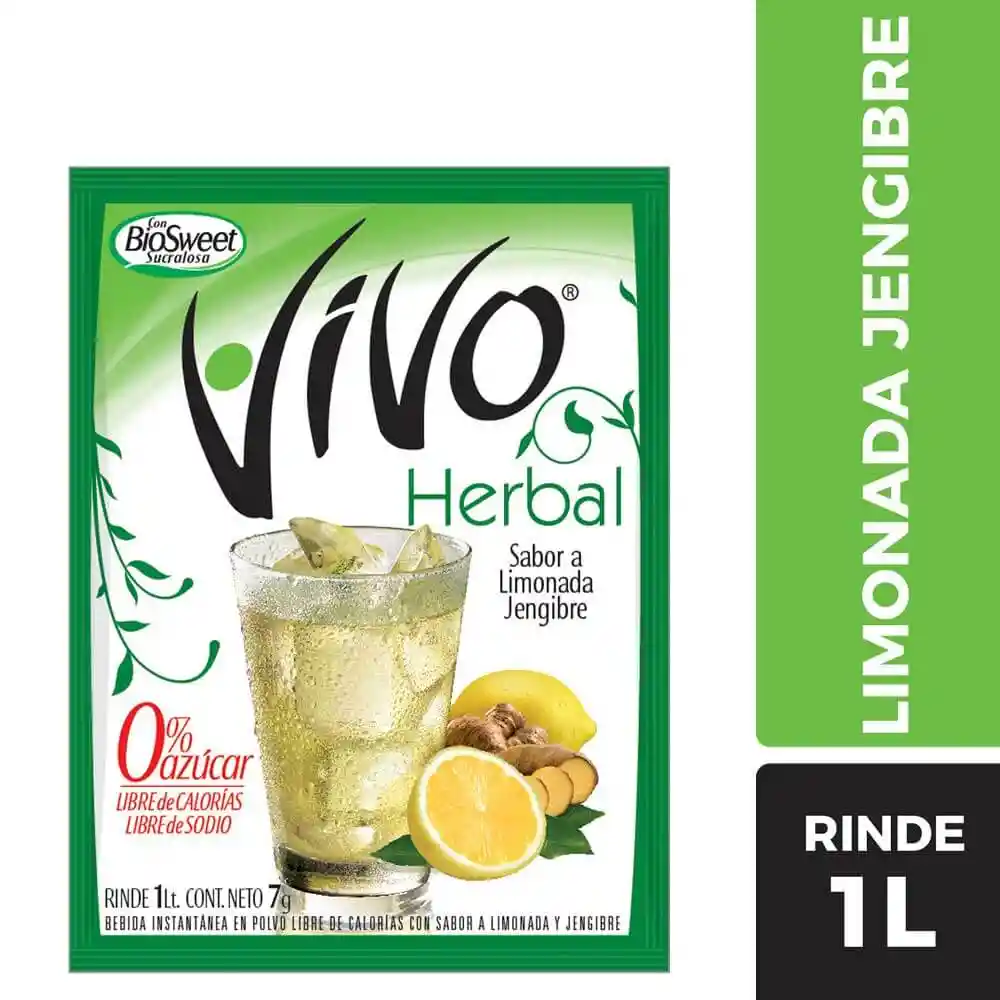 Vivo Jugo En Polvo Limonada Jengibre