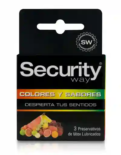 Security Preservativos Y Accesorios Color Sabor X3