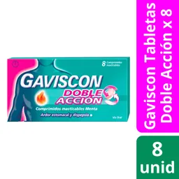 Gaviscon Antiácido en Comprimidos Masticables Doble Acción