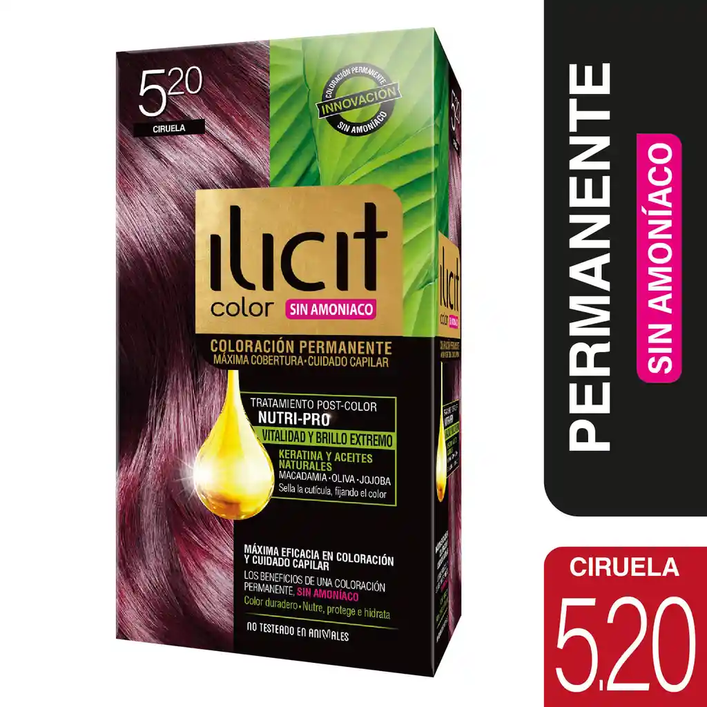 Ilicit Coloración Permanente sin Amoniaco 520 Ciruela 