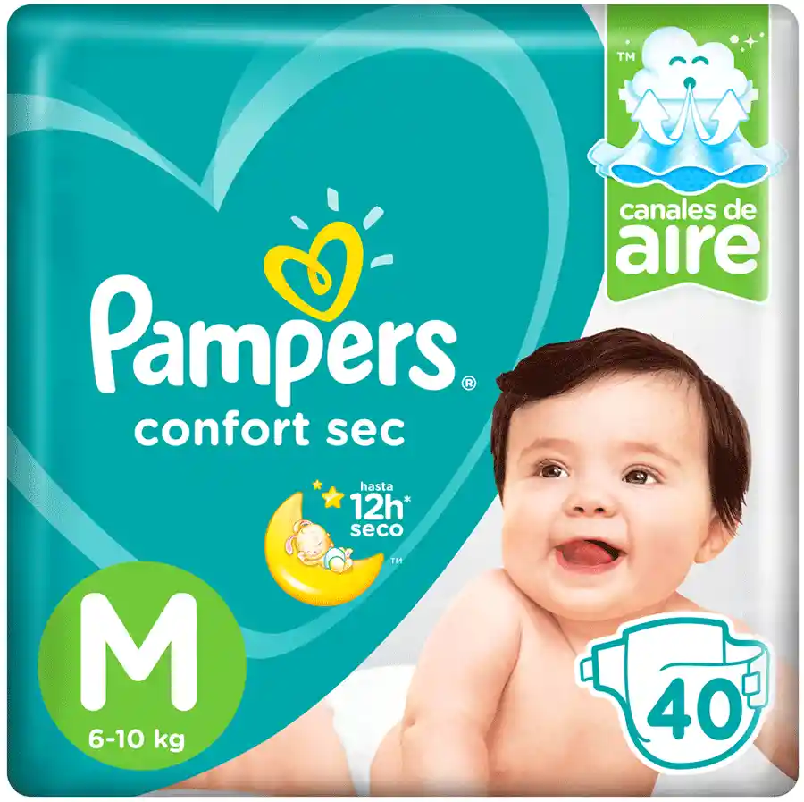 Pampers Pañales Desechables Confort Sec Talla M