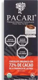 Pacari Chocolate Organico 72 Cacao