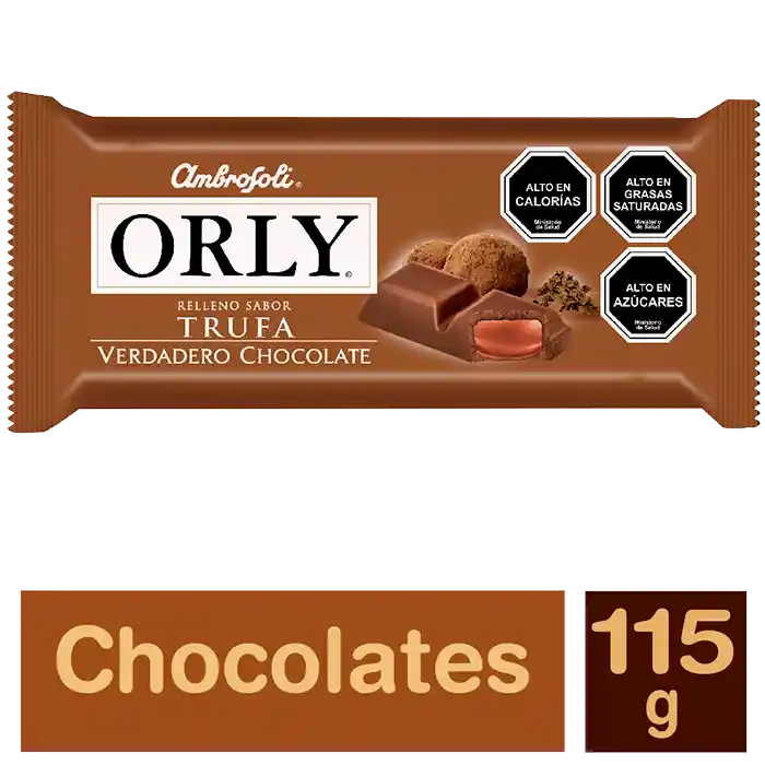 Orly Tableta de Chocolate Relleno Sabor Trufa