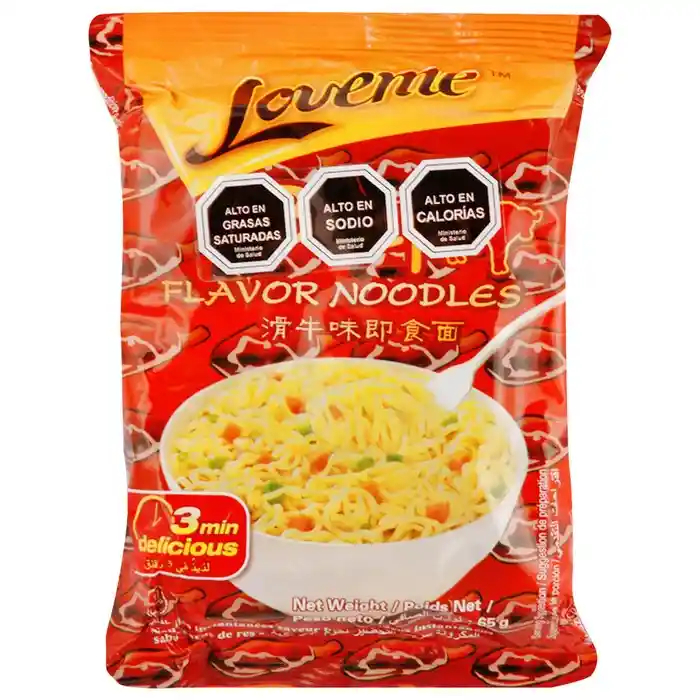 Loveme fideos chinos carne