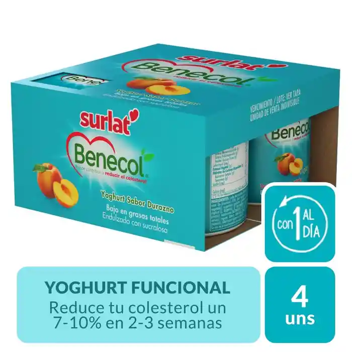 Surlat Pack Yogurt Benecol Durazno