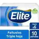 Elite Pañuelos con Aloe Vera y Vitamina E Desechables Pack X6