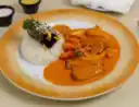 Filete a la parrilla con risotto funghi