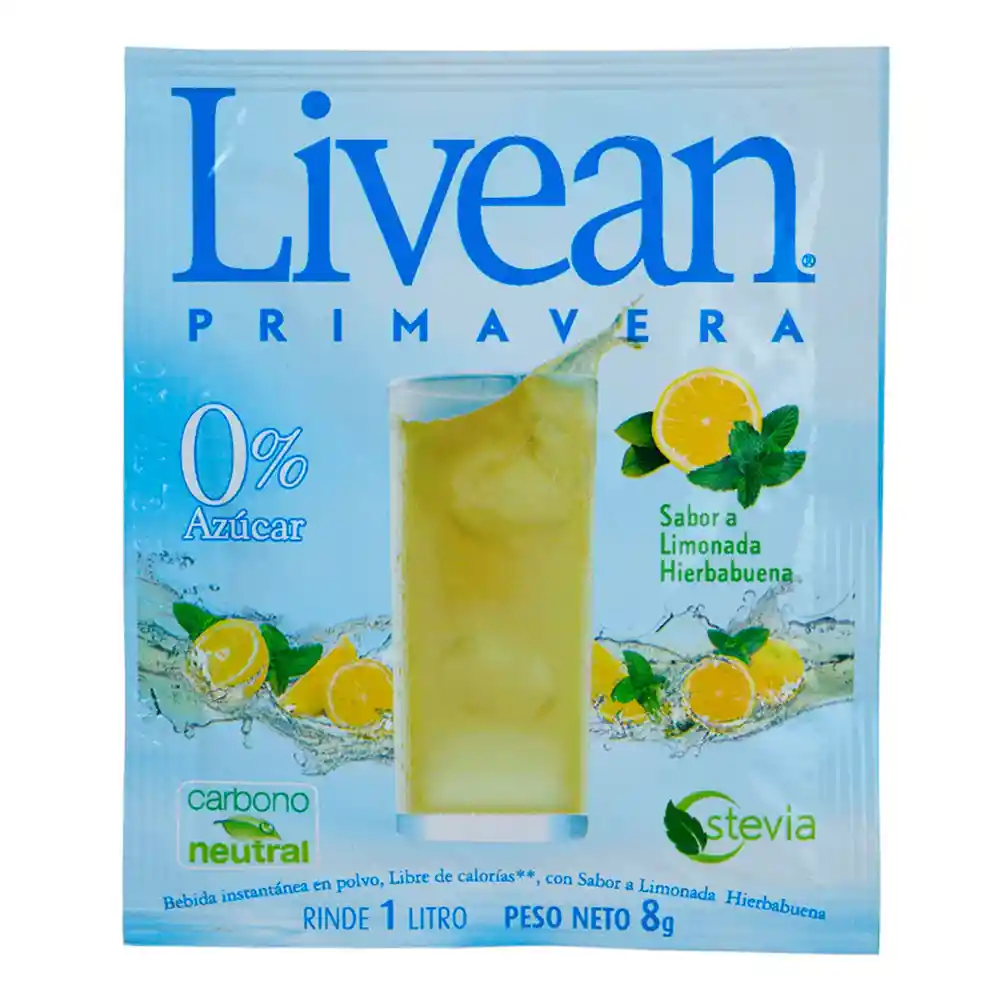 Livean Jugo En Polvo Primavera Limonada Hierbabuena