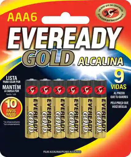 Pila Alcalina Evg Aaa6 Eveready Gold