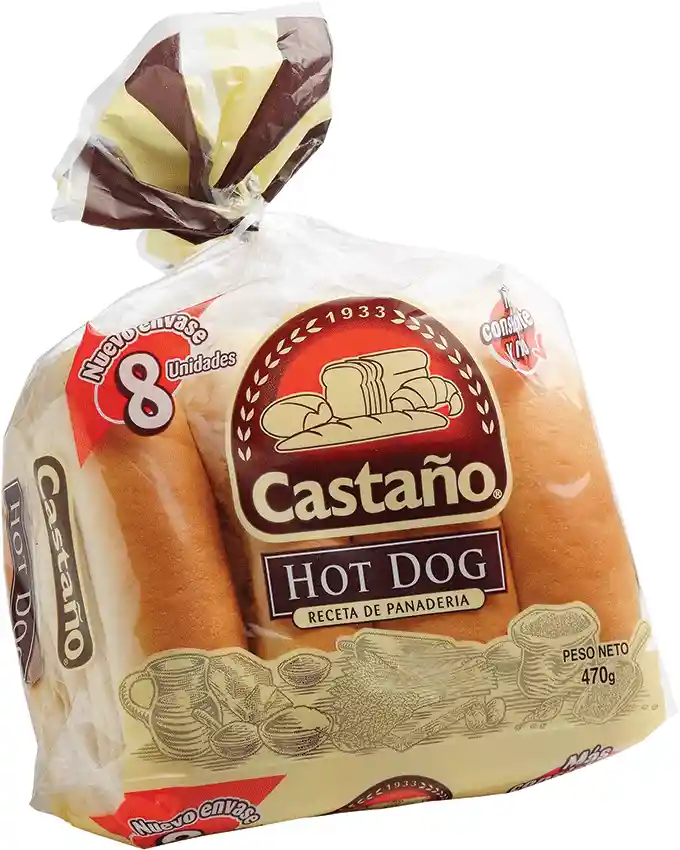 Castaño Pan Hot Dog Castaa±O