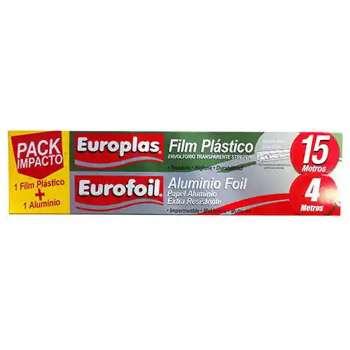 Europlas Pack Film Plastico + Papel Aluminio