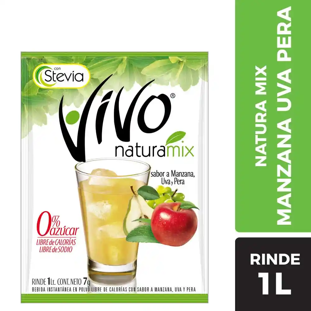 Vivo Jugo En Polvo Manzana Uva Pera