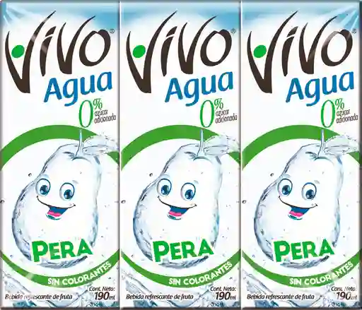 Vivo Agua Con Jugo De Fruta Pera 3X190