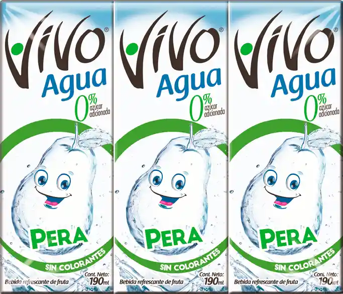 Vivo Agua Con Jugo De Fruta Pera 3X190