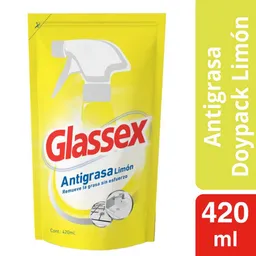 Glassex Antigrasa Limón Repuesto 420ml