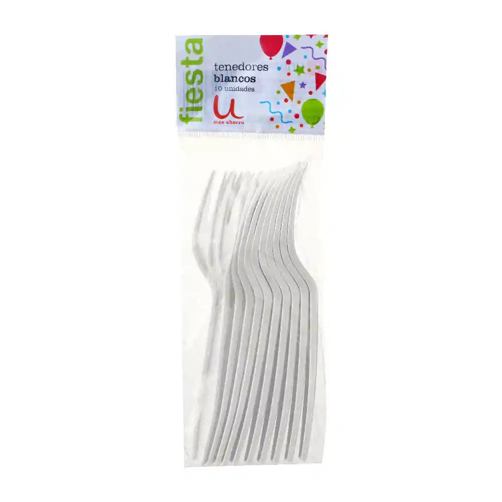 Unimarc Tenedor Blanco 10Un