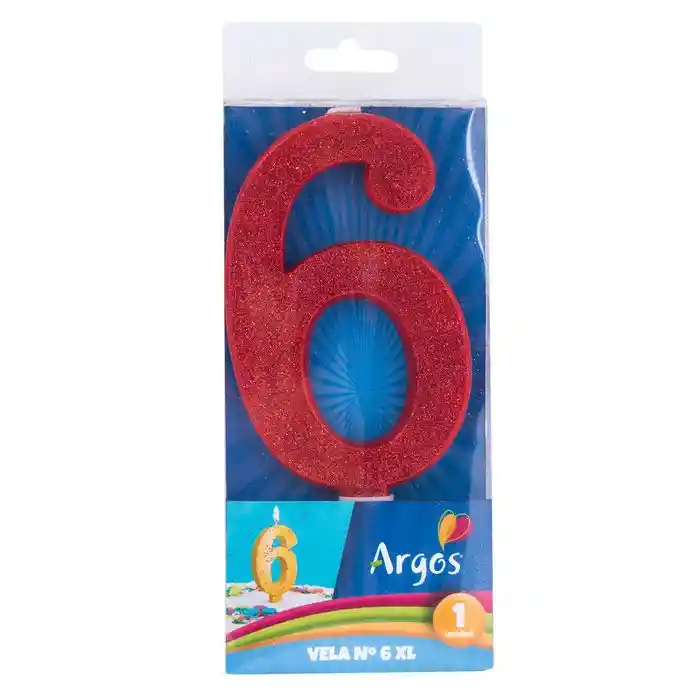 Argos Vela Numero Xl Glitter . Seis