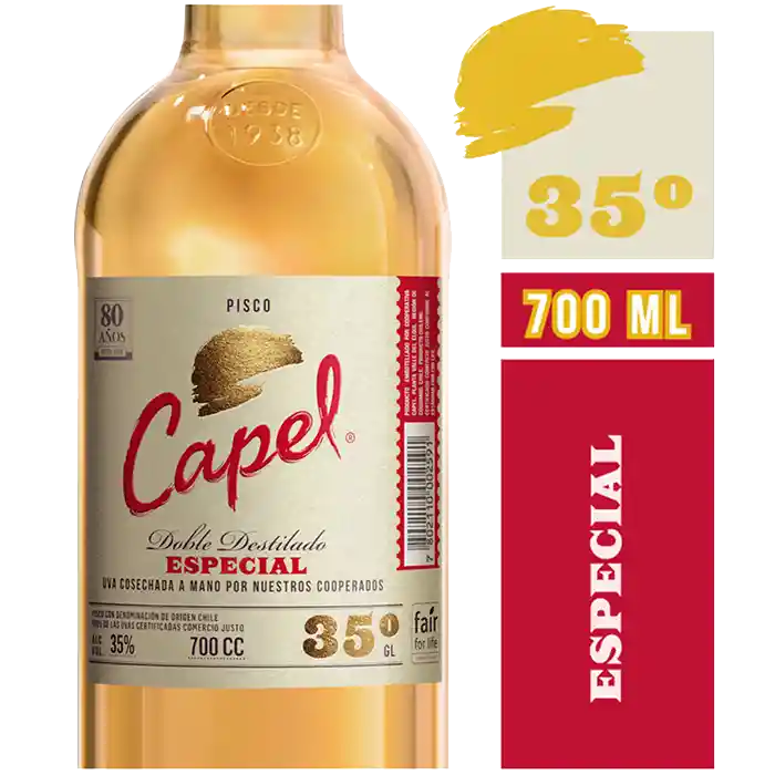 Capel Pisco Especial Doble Destilado 35°
