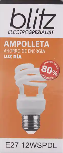 Ampolleta Mini Espiral 12w 5000hrs Blitz