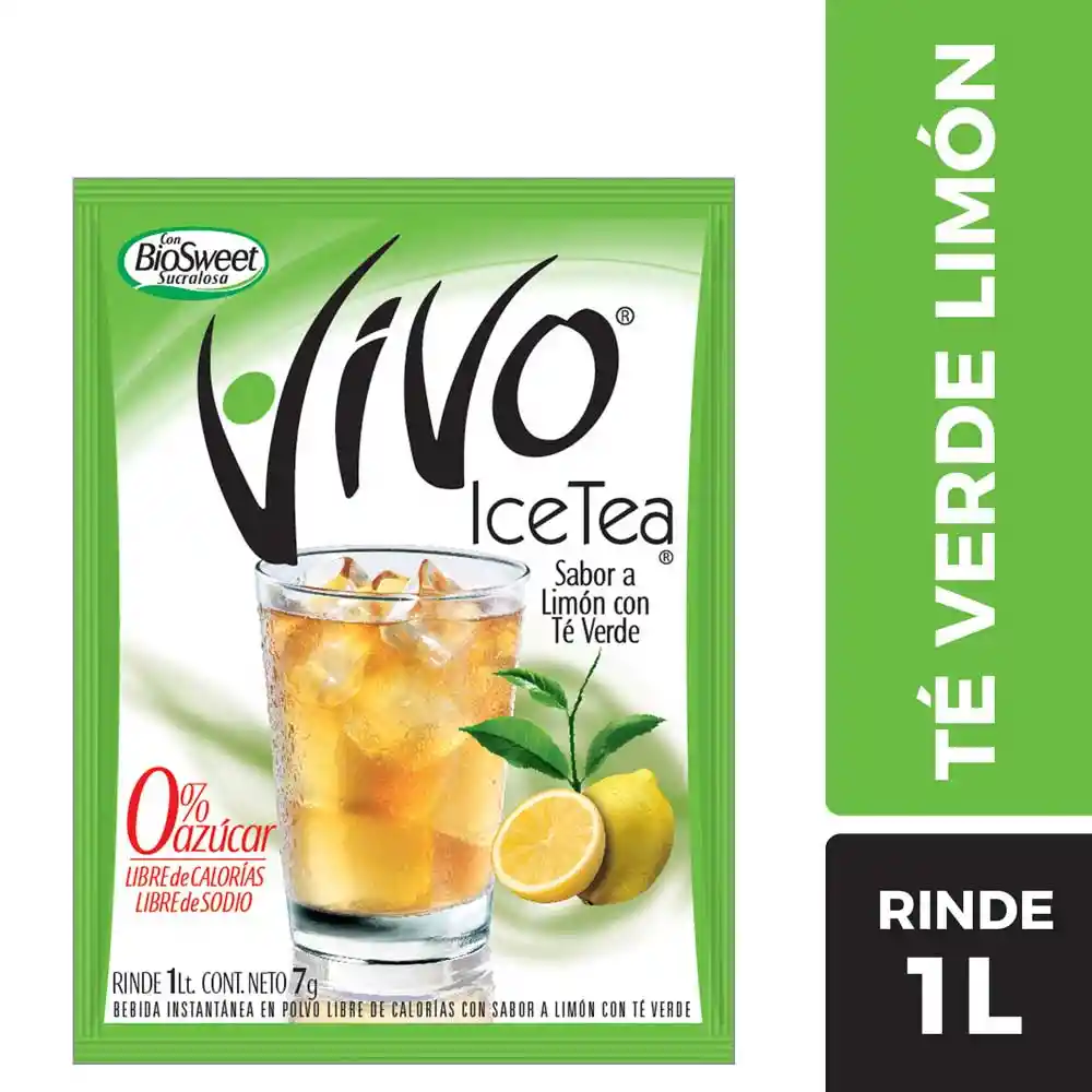 Vivo Jugo En Polvo Te Verde Limon