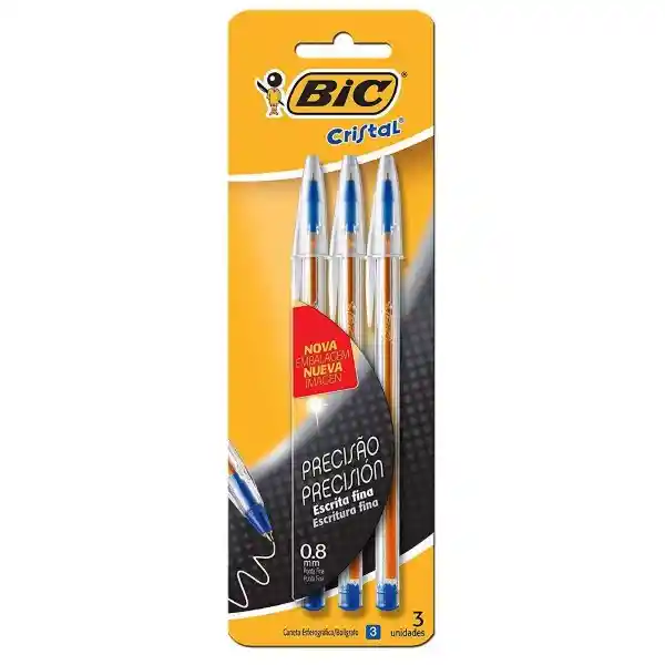 Bic Boligrafo Pta Fina 3 Azul