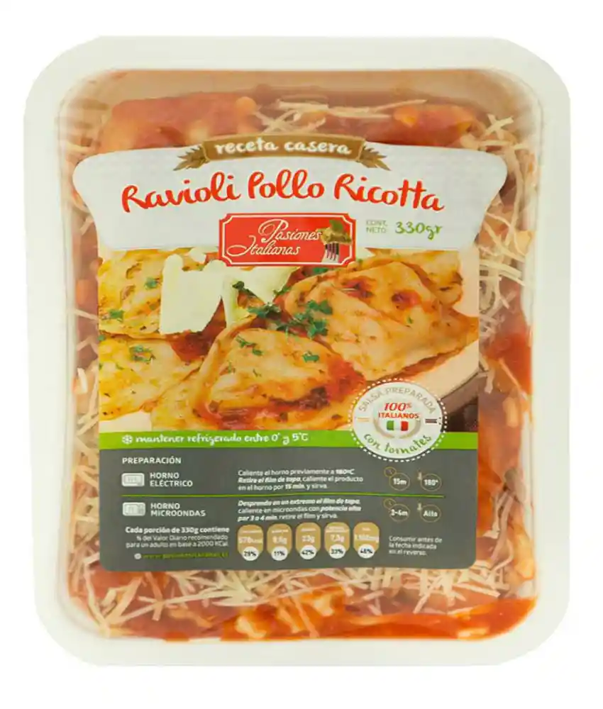 Pasiones Italianas Ravioli De Pollo