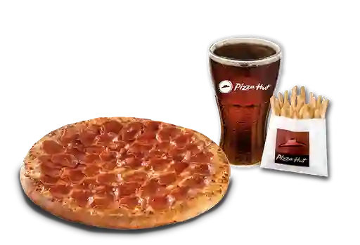 Pizza Pepperoni Individual + Papas Medianas + Bebida 350 ml