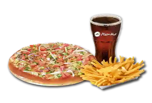 Pizza Veggie Lovers Individual + Papas Queso + Bebida 350 ml