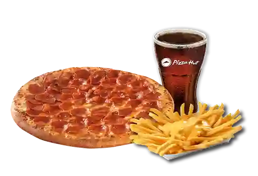 Pizza Pepperoni Individual + Papas Queso + Bebida 350 ml