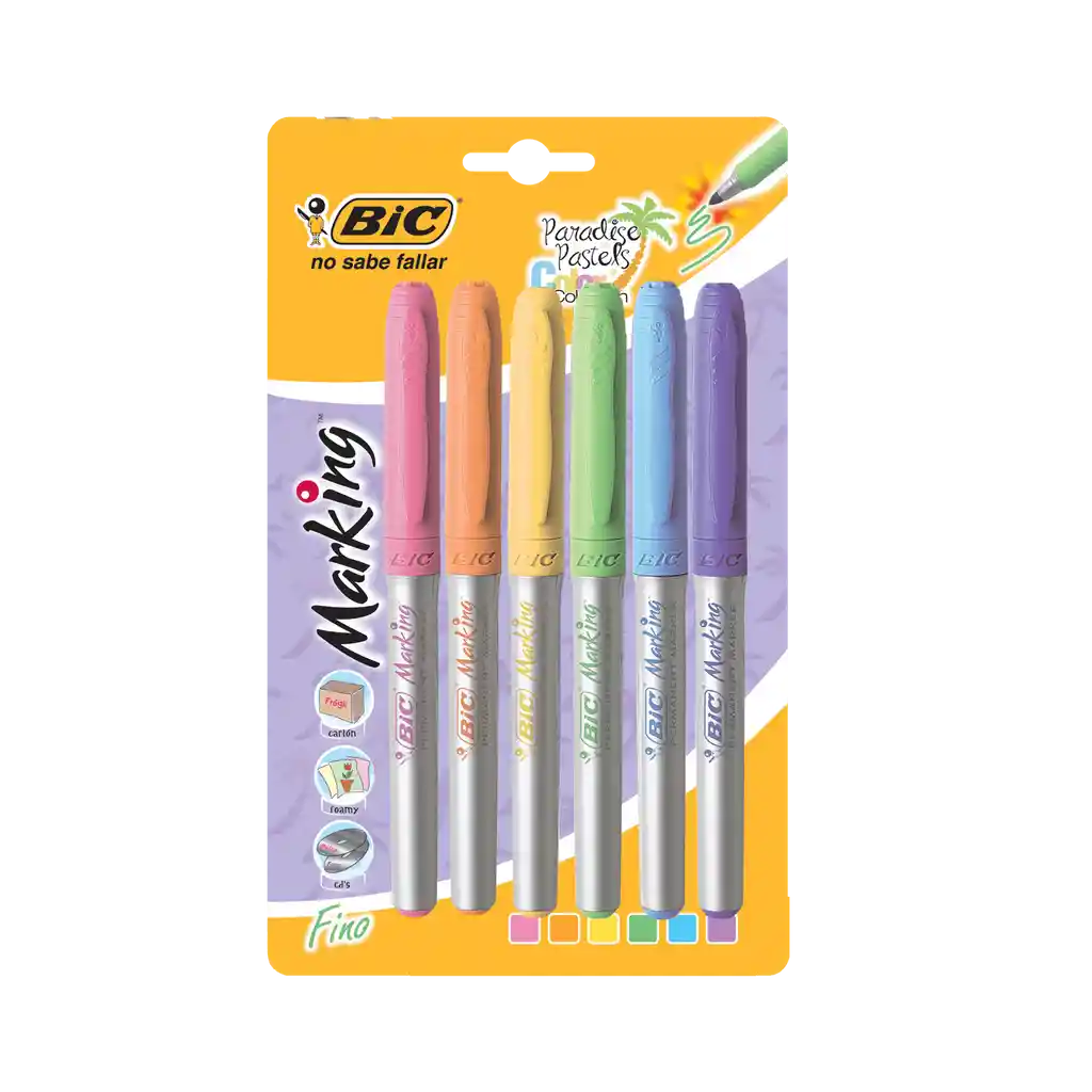 Bic Marcador Perman Paradise Pasteles 6U