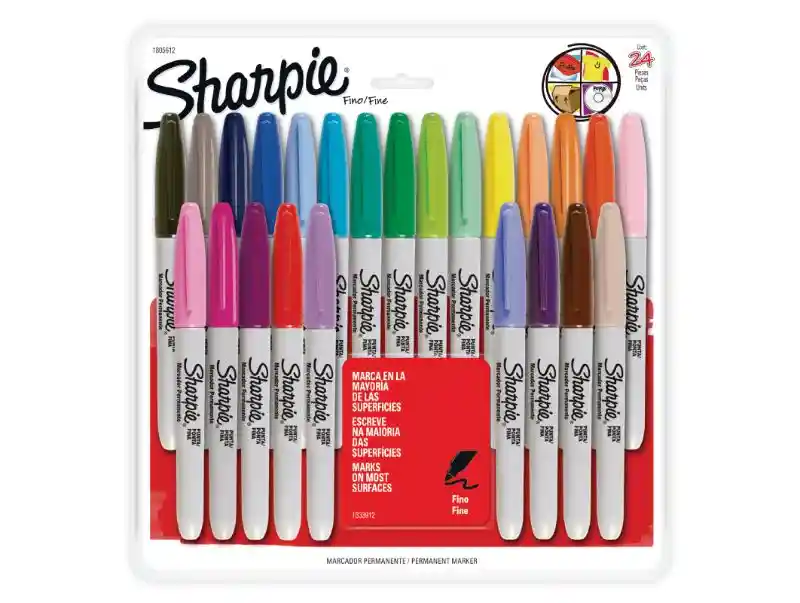 Sharpie Marcadores Permanentes Punta Fina Colores Surtidos Blis