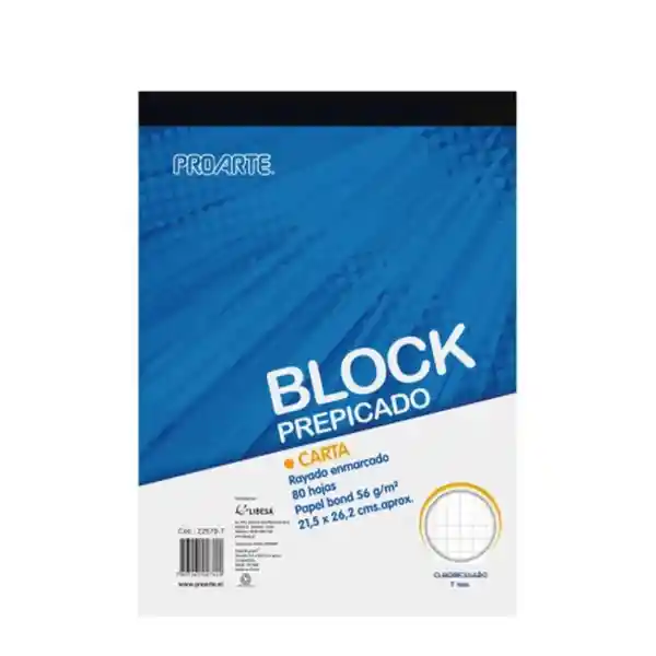 Proarte Block Prepicado Carta 80Hj