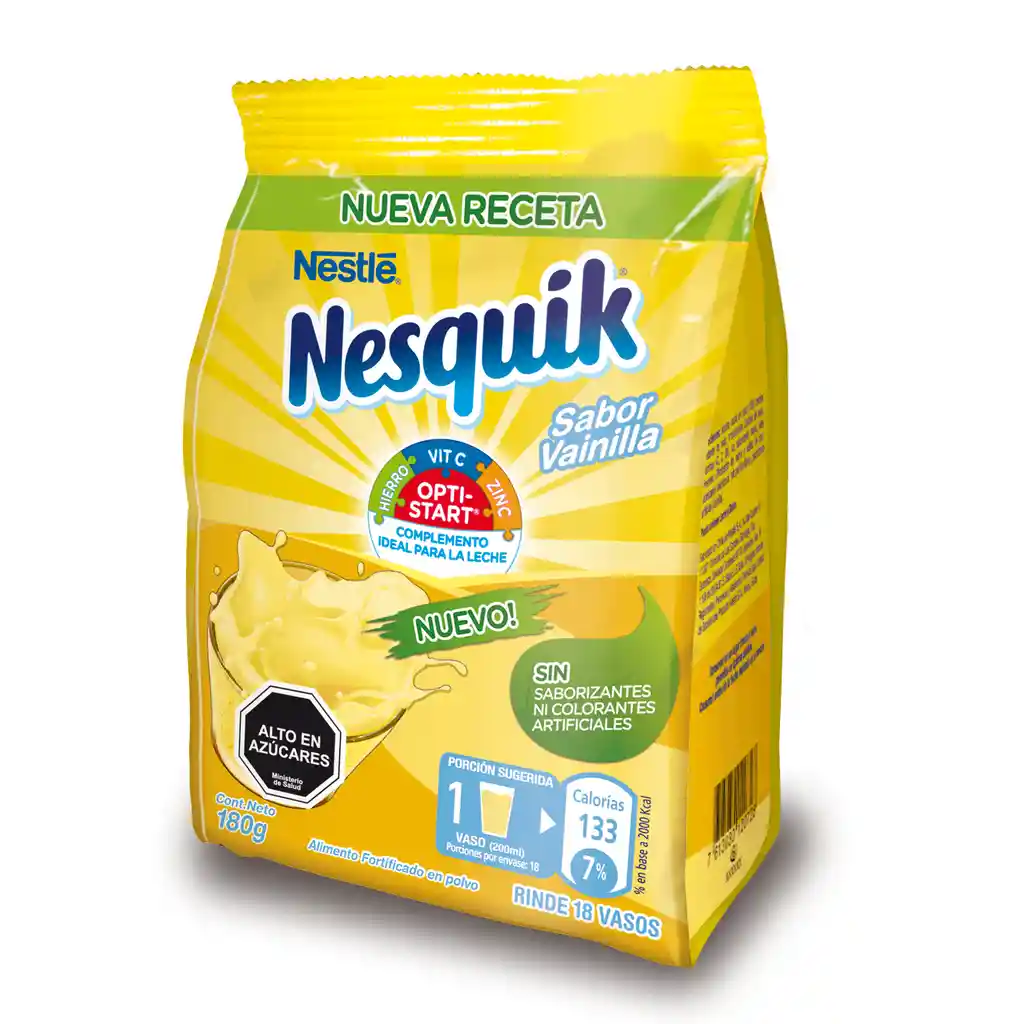 Nesquik Saborizante Para Leche Optistar Vainilla Bolsa