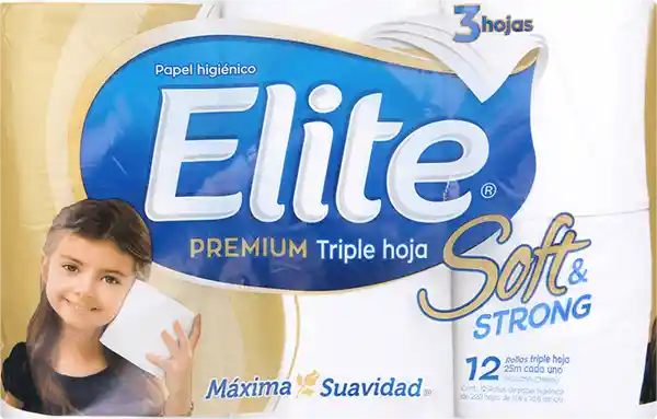 Elite Papel Higienico Premium Triple Hoja Soft Strong