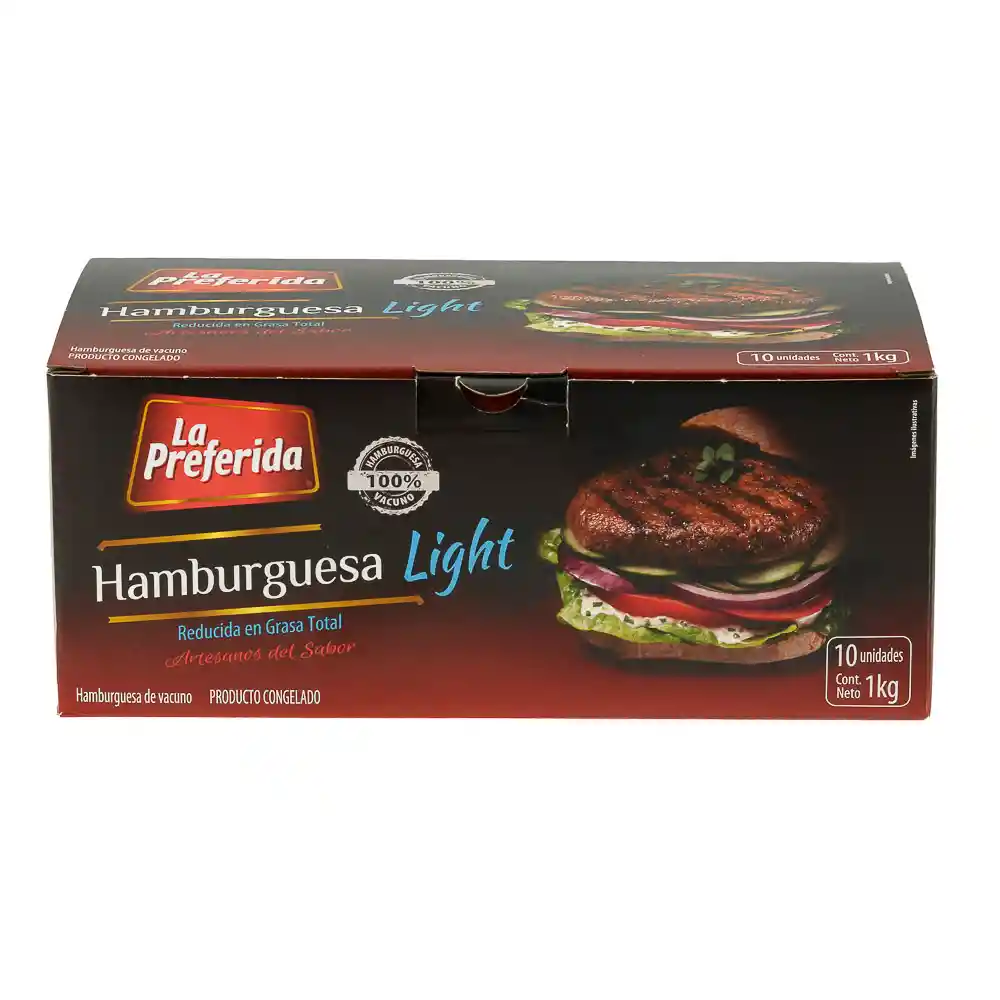 La Preferida Caja De Hamburguesas Vacuno Light