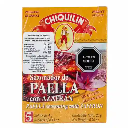 Azafran Chiquilin Sazonador Paella