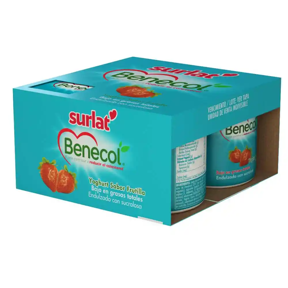 Surlat Pack Yoghurt Benecol Sabor Frutilla 125 g